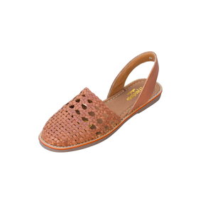 Sandales plates tissées pour femmes, à enfiler, en cuir, respirantes, antidérapantes, avec amorti, chaussures d'été pour l'extérieur - Product Image 2