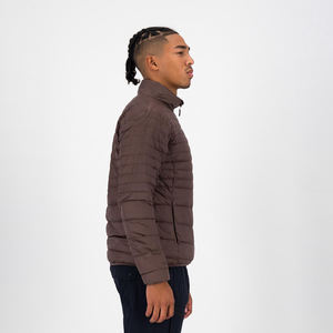 Veste matelassée personnalisée pour hommes manteau d'hiver de créateur matelassé rembourrage à bulles toile polyester verte col montant imperméable pour l'extérieur - Product Image 2