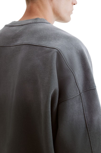 Custom 360gsm Heavyweight <b>Oversized</b> Crewneck <b>Sweatshirt</b> 100% Cotton Unisex <b>Vintage</b> Distressed Embossed Design - Product Image 4