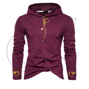 เสื้อสเวตเตอร์สวมหัวมีฮู้ดของผู้ชายเสื้อสเวตเชิ้ตแนวสตรีทผ้าฟลีซลายพื้นเป็นมิตรกับสิ่งแวดล้อมสำหรับฤดูหนาว - Product Image 3