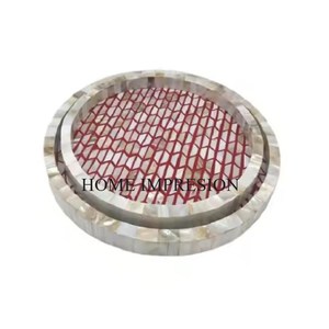 Juego de bandejas de madera para servir de 2 bandejas decorativas para servir plato para el desayuno en la cama almuerzo cena mesa de café plato de mesa - Product Image 2