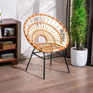 Chaises en rotin naturel durables et confortables intérieur extérieur minimaliste salon salle à manger hôtel parc appartement fermes chambre à coucher - Product Image 1