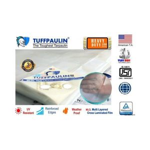 TUFFPAULIN Heavy Duty 150 GSM Transparent Film Cover Single-Span Agricultural Greenhouse <b>Tarps</b> 12.19m X 9.14m (40FT X - Product Image 2
