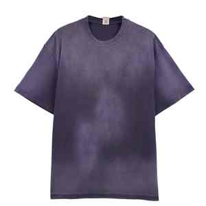 Camiseta de Algodón de Alta Calidad para Hombre, Estilo Urbano, Camisetas de Algodón Extra Grandes, Camiseta Lavada de Peso Pesado para Hombre - Product Image 1