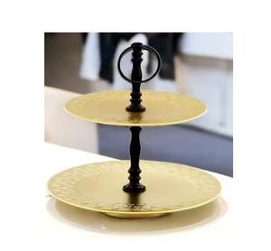 Metal Gold Wedding <b>Cake</b> <b>Tools</b> Aluminium Display Tray Wedding <b>Cake</b> Stand 2 and 3 Tier Birdcage Stand - Product Image 1
