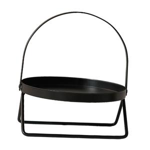 ขาตั้งอเนกประสงค์โลหะเหล็กสีดำวินเทจสามชั้นพร้อมที่จับสำหรับเครื่องใช้บนโต๊ะในบ้านของตกแต่ง - Product Image 4