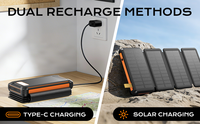 Batterie solaire pliable ZL-900 16000mAh, charge rapide 15W, type-C, 4 panneaux solaires, chargeur portable avec lampe torche pour l'extérieur