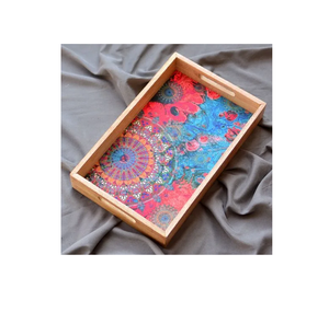 ถาดเสิร์ฟอาหารพิมพ์ลายไม้อาเคเชียขนาดใหญ่12นิ้ว - Product Image 3