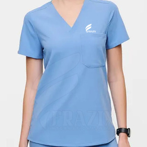 ชุดยูนิฟอร์มผ้าถักแขนสั้นคอปกตั้งสำหรับใช้ในโรงพยาบาลดีไซน์ใหม่สำหรับฤดูร้อน - Product Image 3