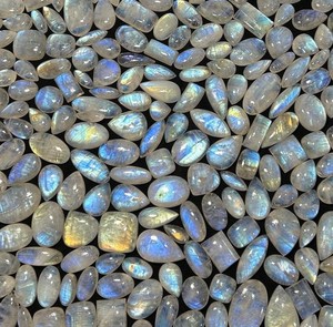 AAA + alta calidad Natural Arco Iris piedra lunar cabujón azul piedra preciosa suelta para la fabricación de joyas Flatback hecho a mano lote de piedras preciosas - Product Image 5