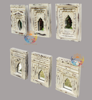 Cadre en bois de style vintage Sculpture en bois Décoration murale Miroir Unique Collection Tenture murale Décor Art indien Cadres lot de 6