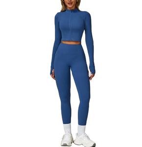 Vente en gros, veste sans coutures, ensemble soutien-gorge et leggings de sport, vêtements de sport pour femme, yoga, vêtements de sport, fitness, 3 pièces, ensemble d'entraînement 2026 - Product Image 1