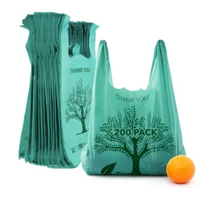 Venta al por mayor embalaje personalizado logotipo impreso respetuoso con el medio ambiente Biodegradable reutilizable lateral fuelle HDPE/LDPE tienda de comestibles bolsas de plástico - Product Image 6