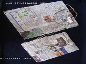 Bolsa de compras reutilizable de papel de periódico, ecológica, biodegradable, reciclable, con logo personalizado, bolsas de regalo marrones para tiendas minoristas - Product Image 5
