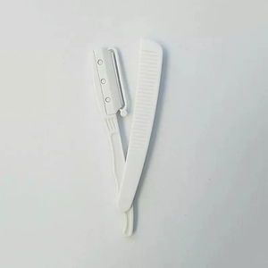 Cuchilla de acero inoxidable con mango de plástico de alta calidad, maquinilla de afeitar desechable de corte recto para salón de peluquería - Product Image 2