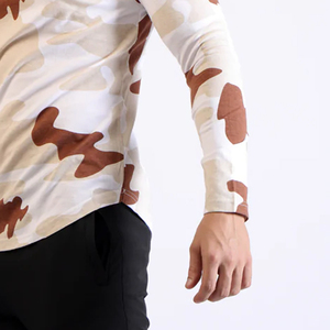 Suministro directo de fábrica Camiseta de algodón 100% de manga completa para hombre Cuello redondo de secado rápido con tela de punto con estampado de sublimación - Product Image 3