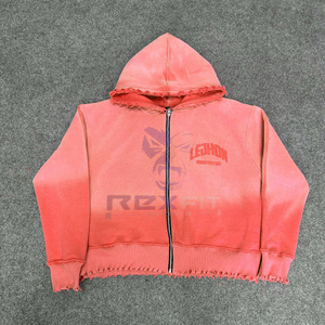 Tasa de fábrica Calidad profesional Más demandada Cremallera Sudadera con capucha Impreso digital 100% Algodón Sólido Sudaderas con capucha para hombres Precio barato - Product Image 1