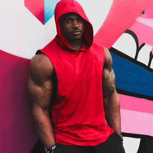 Muscle Men's Blank Cotton Gym Vest Fitness Loose Bodybuilding Fitness Sports Chaleco con capucha Training Tank Top Running Shirt Premium - Product Image 4