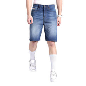 Pantalones vaqueros cortos para hombre con estilo rasgado y cierre de cremallera para verano informal moda callejera pantalones cortos vaqueros para hombre - Product Image 1