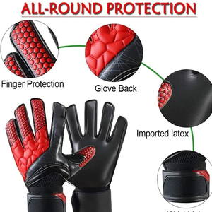 Gants de gardien de but de football en cuir respirant professionnels en gros, antidérapants, avec sangle de poignet réglable, gants d'entraînement - Product Image 2