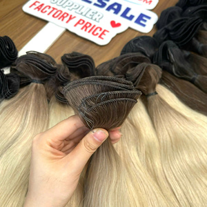 Extensiones de cabello virgen Remy recto Natural atado a mano 100% estilos de tendencia trama teñida proveedor vietnamita que un 100g - Product Image 3