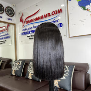 Prix de gros En stock Perruque noire naturelle droite cheveux 100% cheveux humains vietnamiens taille 6 pouces-36 pouces couleur - Product Image 4