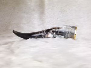 Cuerno para Beber Cerveza Vikingo 100% Natural de Cuerno de Búfalo, Ecológico, Hecho a Mano, Pulido, Accesorios de Primera Calidad, Saniya - Product Image 3