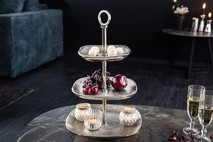 <b>3</b> <b>Tier</b> Aluminium <b>Cake</b> <b>Stand</b> Silverware Prime Quality Customized Shape Metal Aluminium Dessert <b>Stand</b> in India - Product Image 3
