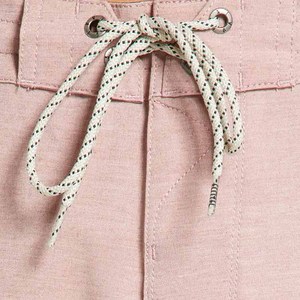 กางเกงขาสั้นผ้าฝ้ายเอวสูงสำหรับผู้ชายกางเกงขาสั้นผ้าทอสีทึบย้อมสีล้วนแบบลำลอง - Product Image 4