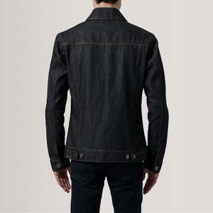 เสื้อแจ็คเก็ตยีนส์สีดำซีดแบบ Trucker ยี่ห้อ Conard พร้อมตกแต่งกระดุม - Product Image 4