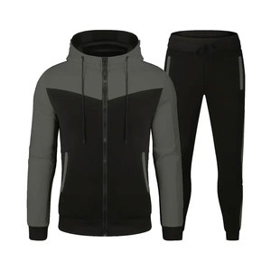 Haute qualité Tech polaire jambe droite pantalons de survêtement fermeture éclair complète survêtements pour hommes pantalons de survêtement et sweat à capuche ensemble survêtements respirant - Product Image 3