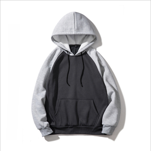 <b>Top</b> Fashion Men's Customized Color Block 100% Cotton Fleece Hoodies with Pocket <b>Raglan</b> Sleeves Thick Heavy OEM - Product Image 4