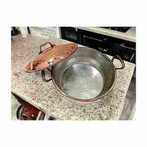 Pot de service en cuivre de haute qualité ensemble de plats de service en verre multicolore nouveau Design ustensiles de cuisine écologiques exportés vers l'inde - Product Image 2