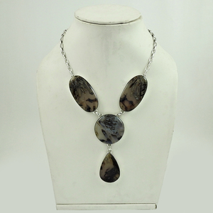 Collier vintage pour femmes bijoux fins fournisseurs de gros collier de pierres précieuses d'agate turque bijoux en argent sterling 925 faits à la main - Product Image 5