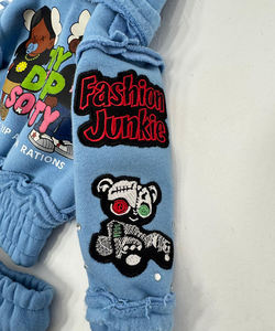 Chándal de Invierno para Niños al por Mayor, Personalizado, Holgado, con Bordado, Teñido, Estampado, con Capucha, Estilo Urbano, Forrado de Felpa de Algodón, de Secado Rápido - Product Image 6