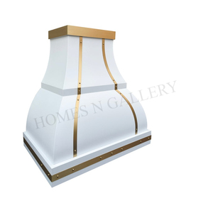 Hotte murale de cuisine sur mesure en acier inoxydable, finition architecturale artisanale, conçue pour les cuisines de villas de luxe - Product Image 2