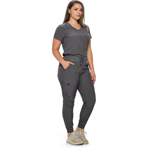 Trendy Medical Scrubs Uniforms <b>Sets</b> For Nurses <b>Doctors</b> Hospital Scrub Jogger <b>Set</b> Custom Logo Wholesale Cotton Stretch 2025 - Product Image 1