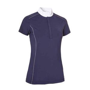 Camiseta de Equitación de Alta Calidad, Tejido Sólido, Secado Rápido, Media Cremallera, Panel de Malla, Manga Corta para Mujer, Otoño/Invierno - Product Image 2