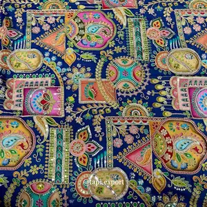 Posizione stampata viscisoe chinnon tessuto sari fantasia abiti gwon top tutti i tipi di capi tessuti larghezza 44 fantasia nuovo Design di seta