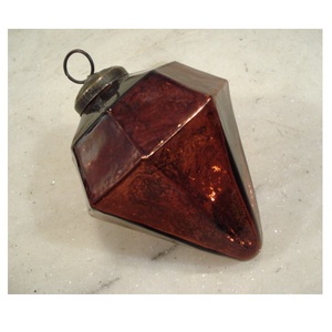 ลูกบอลแขวนแก้วสีน้ำตาลสำหรับตกแต่งบ้านต้นคริสต์มาส - Product Image 1