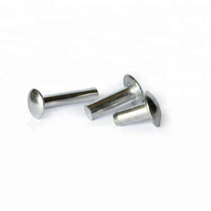 Rivet en acier inoxydable massif à tête ronde de 8 mm, plaqué nickel et zinc - Product Image 1