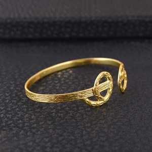 High Demand <b>Boho</b> Geometric Cuff <b>Bracelet</b> Brass Jewelry for Women 18k Gold Plated Circle Open Bangle for Wholesale/OEM/ODM - Product Image 6