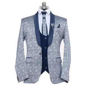 Último Impreso Novio Boda Negocios Esmoquin Formal 3 Piezas Pantalones Abrigo Prom Moda Cuello Mandarín Trajes Casual Homme Traje - Product Image 1
