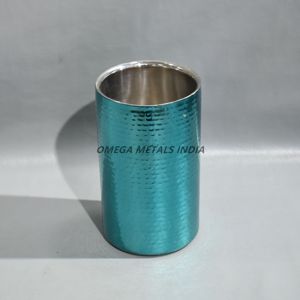 Seau à glace élégant en acier inoxydable, refroidisseur de vin et de champagne en étain galvanisé avec poignées uniques pour boissons froides - Product Image 4