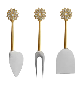 Cuchillos para queso, rebanador de queso de metal y juego de cuchillos para mantequilla, cuchillos de metal de acero inoxidable, vajilla elegante - Product Image 3