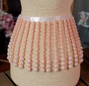 Ruban en satin à franges perlées avec pompon rose, 4 couleurs, pour rideaux, décoration intérieure, costumes de danse, robes de soirée - Product Image 1