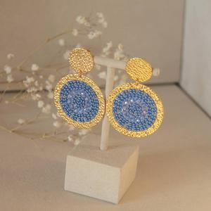 Pendientes Retro bohemios para mujer Pendientes chapados en oro de 18 quilates de acero inoxidable Pendientes colgantes de cuentas POR HF CRAFTS - Product Image 2