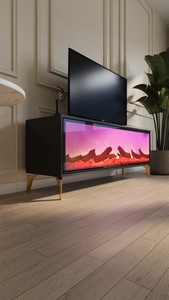 Soportes de TV de chimenea electrónicos de madera Producto de Venta caliente Soportes de TV dorados modernos y de lujo con conexión Bluetooth - Product Image 3