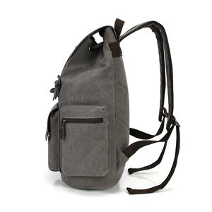 Vente en gros toile unisexe sac de bureau pour ordinateur portable sac à bandoulière personnalisé OEM mode voyage cordon grande capacité sac à dos d'étudiant - Product Image 5
