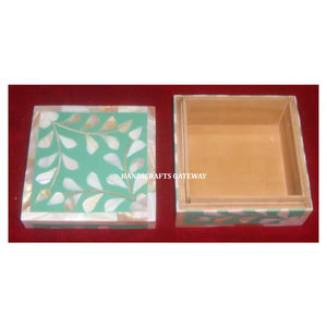 กล่องเก็บเครื่องประดับมุกทำจากไม้รูปทรงสี่เหลี่ยมดีไซน์สวยน่าทึ่งสำหรับตกแต่งบ้านและเป็นของขวัญ - Product Image 1